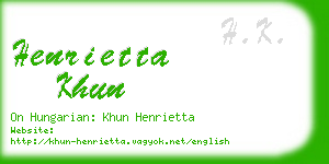 henrietta khun business card